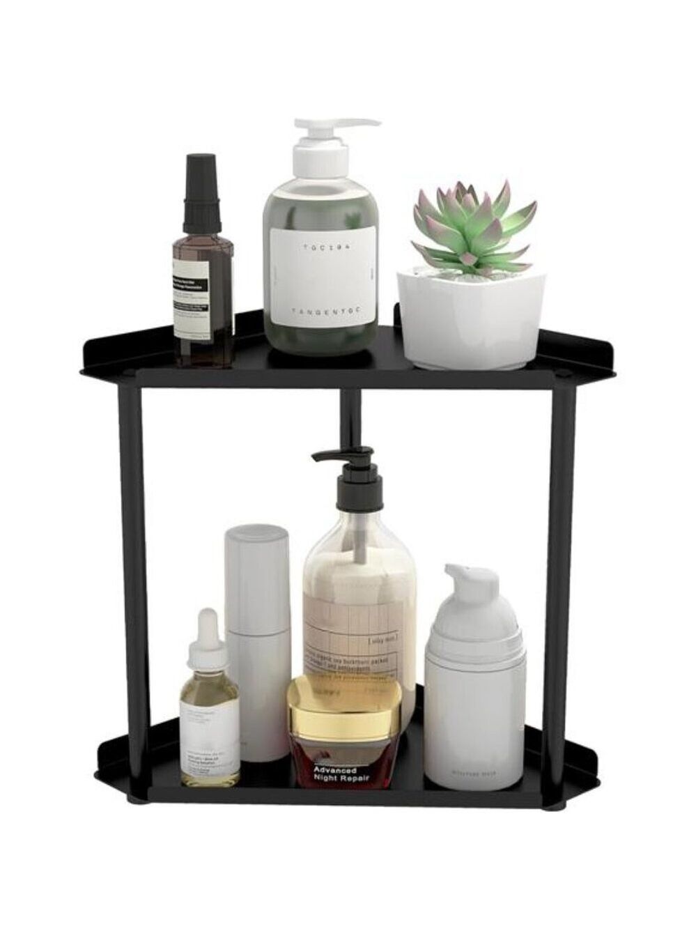2 Tier Bathroom Counter Organizer Vanity Shelf Makeup Skincare Kitchen Storage B